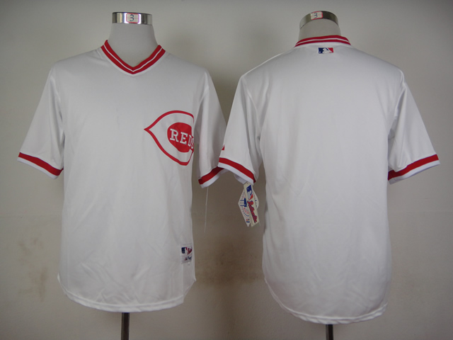 Men MLB Cincinnati Reds blank white jerseys